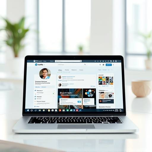 Een overzichtelijk en professioneel LinkedIn profiel op een laptop, met connecties en aanbevelingen zichtbaar.