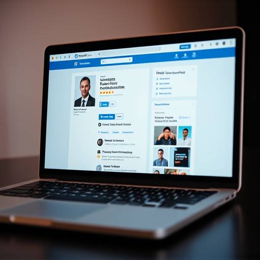 Een professioneel LinkedIn profiel op een laptop scherm.
